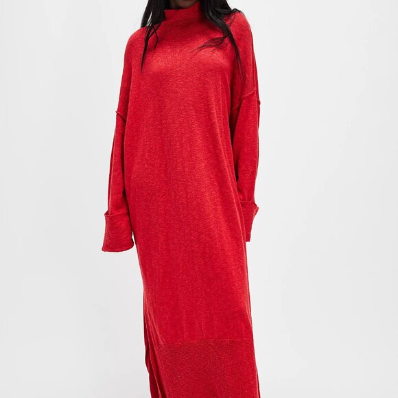 FREE PEOPLE Faye Sweater Midi | Rubies Combo Red 🎉 NWT - Picture 6 of 9